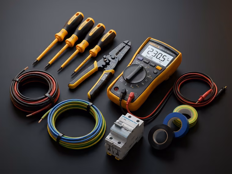 B.E.S. Electrical precision electrical diagnostic testing equipment, digital multimeter and insulated tools